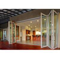 thermal  broken aluminum folding glass door balcony  exterior door