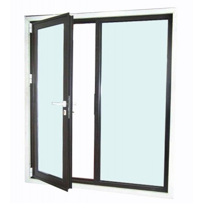 Low Cost Aluminum Clad Wood Casement Door With China High End Quality Hardware